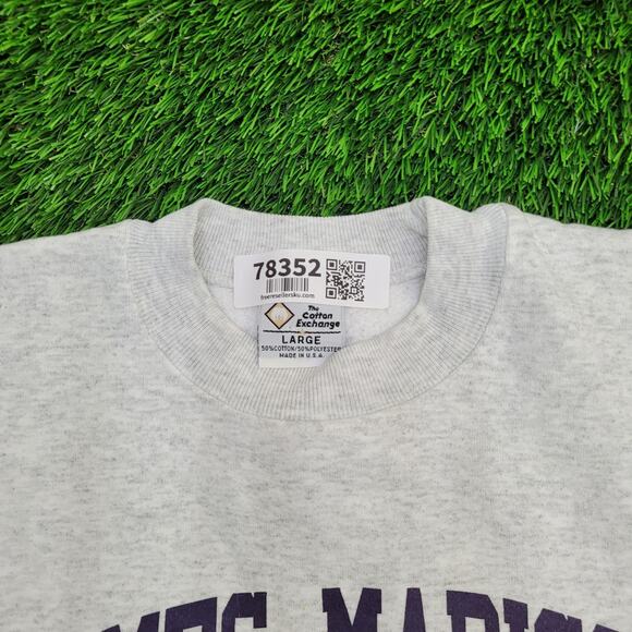 Vintage James-Madison University JMU Cropped Sweatshirt Womens L 21x18 USA - Picture 2 of 10